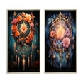 thumbnail image 2 of Designart "Coral Dreamcatcher delicate Enchantment" Dream Catcher Framed Wall Art Set Of 2 - Coral Spiritual Framed Wall Art Set Of 2, 2 of 7