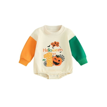 

Emmababy Long Sleeve Loose Fit Rompers with Letter Print for Baby Girls