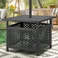 thumbnail image 3 of AECOJOY Patio Table Umbrella Base, Outdoor Metal Bistro Table Stand with Umbrella Hole, 3 of 8
