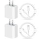thumbnail image 1 of Coreykin 20W USB C Wall Charger-2 Pack Super Fast Charger with 6FT Cable-Compatible with iPhone 14/14Pro/14Pro Max/13/13 Pro/13Pro Max/12/12Pro/XS/Max/XR/X/8/8 Plus-White, 1 of 1