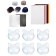 thumbnail image 2 of Kit de 6 máscaras de gato para manualidades con papel , máscaras de gato creativas en , máscaras de animales para mascaradas de Halloween, 2 of 9