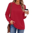 thumbnail image 3 of Fantaslook Pullover Sweatshirts for Women Crewneck Long Sleeve Shirts Casual Tunic Tops Fall Clothes, 3 of 7