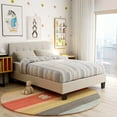 thumbnail image 4 of Furniture of America Warscher Fabric Twin Tufted Platform Bed in Ivory, 4 of 8
