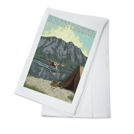 Bush Plane Fishing - South Dakota - LP Original Poster (100% Cotton Kitchen