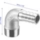 thumbnail image 4 of Paquete de 2 accesorios de púas para manguera-codo de 90 grados, conector de tubería de acero inoxidable de 15mm, se aplica al combustible de agua (tubo macho g1/2), 4 of 5