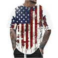 thumbnail image 2 of Zylanna Men's T-Shirts Tee, Summer Short Sleeve Crew Neck America Flag Print Fashion Tops for Mens Multicolor, 2 of 5