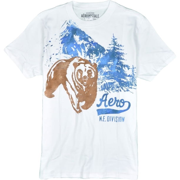 Aeropostale - Camiseta con estampado de animales para hombre, color blanco, pequeña