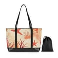 thumbnail image 7 of FORMRS Canvas Laptop Tote Bag for Women with 15.6" Computer Compartments Shoulder Handbag, Red Starfish, 7 of 7