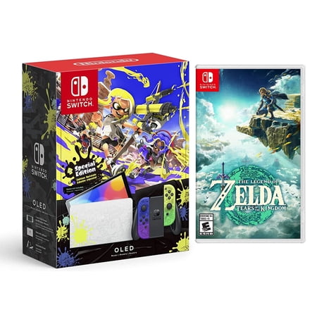 Nintendo Switch OLED Splatoon Edition+Zelda Tears of Kingdom Game