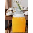 thumbnail image 4 of Ldtrchee Grey Yellow Table Runner 72 Inches, Geometric Oil Painted Modern Abstract Bed Runner Dresser Scarves Tabletop for Indoor Outdoor Parties/Ceremony/Banquet, 13" x 72", 4 of 8