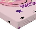 thumbnail image 2 of Ambesonne Emoji Fitted Sheet, Modern Star Ornament Graffiti, Twin Size, Rose Pale Pink and Fuchsia, 2 of 3