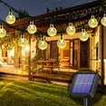 thumbnail image 1 of Cadena de luces solares para exteriores, blanco cálido, 50 LED, 7 m, impermeable, 8 modos de iluminación, interior/exterior - Para jardín, patio, casa, fiesta, boda, festival, 1 of 5