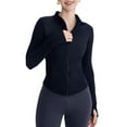 thumbnail image 3 of Womens Workout Jackets, Full Zip Slim Fit Athletic Running Sports Track Jacket with, 3 of 9