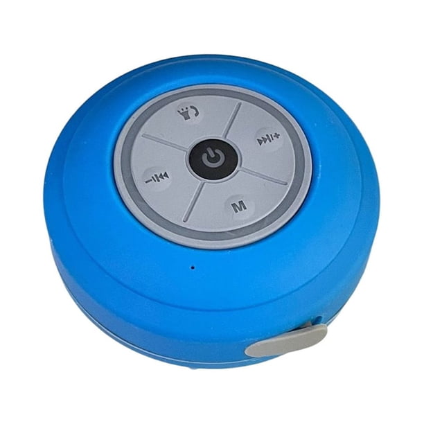 sweethay Subwoofer portátil para ducha, resistente al agua, altavoz inalámbrico con Bluetooth, manos libres para coche, llamada, música, Cables de audio/vídeo azul