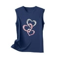 thumbnail image 5 of Sakmal Womens Summer Tops Blue Sleeveless Crew Neck Love Heart Tank Tops Womens T Shirts, 5 of 5