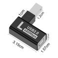 thumbnail image 5 of Adaptador Impresión USB 2.0 Tipo B Extensor Enchufe Izquierdo 90 Grados para Escáner Impresora, 5 of 5