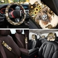 thumbnail image 4 of Uorisanigo Highland Cow Sunflower Auto Accessories Set 14 Pcs with Cars Seat Covers and Steering Wheel Cover Seat Belt Pads Armrest Cover and Water Cup Pad Soft Universal Fit for Car SUV, 4 of 6