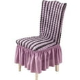 thumbnail image 1 of 1PC Purple Chair Covers Stretch Chair Slipcovers with Skirt Removable Washable Kitchen Chair Protector Cover Set Bubble plaid Stretch Chair Covers Chair Cover Skirt for Home, Party, Wedding, 1 of 2