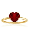 thumbnail image 1 of GemsNY July Birthstone - Dainty Heart Shape Four Prong Ruby Solitaire Ring (Grade - AAAA | 1.00cts.), 1 of 4