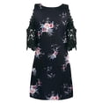 thumbnail image 5 of Vestido HUOGUO para mujer, casual, de encaje, cuello en O, estampado retro, 5 of 5