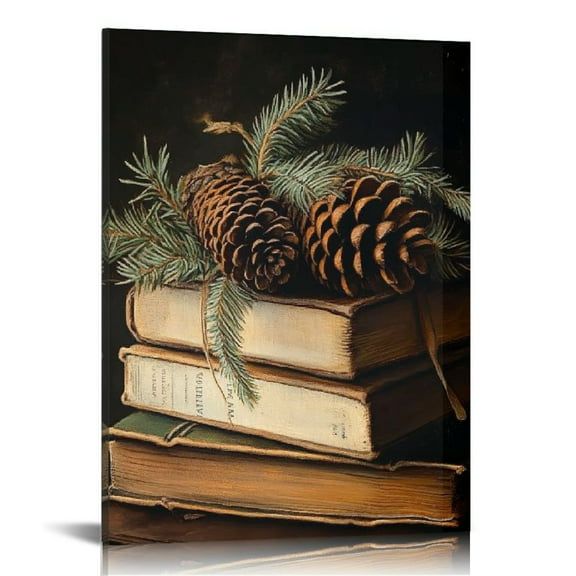 Fenyluxe Pine Cones Canvas Print Wall Art for Home Decoration Living Room Office Bathroom Bedroom, Perfect Gift Idea 12x16in