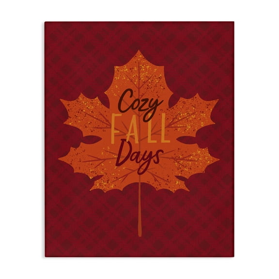Stupell Industries French Country Cozy Fall Days Leaf Canvas Art, 16 x 20, by Nina Seven