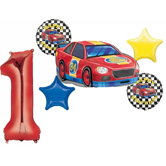 Race Car Theme 1st Birthday Party Supplies Stock Car Balloon Bouquet Decorations
