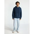 thumbnail image 2 of No Boundaries Brushed Hooded Sweater with Long Sleeves, Midweight, Men's & Big Men's, 2 of 5