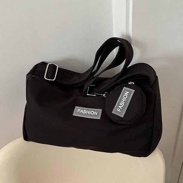 Bolso De Hombro Bolso Hobo para mujer Moda Harajuku para mujer Oxford con monedero (Negro)