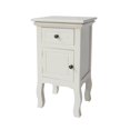 thumbnail image 3 of 24 Inch Paulownia Wood 1 Door Side End Accent Table, Cottage Style, 1 Drawer, 1 Cabinet, White- Saltoro Sherpi, 3 of 5