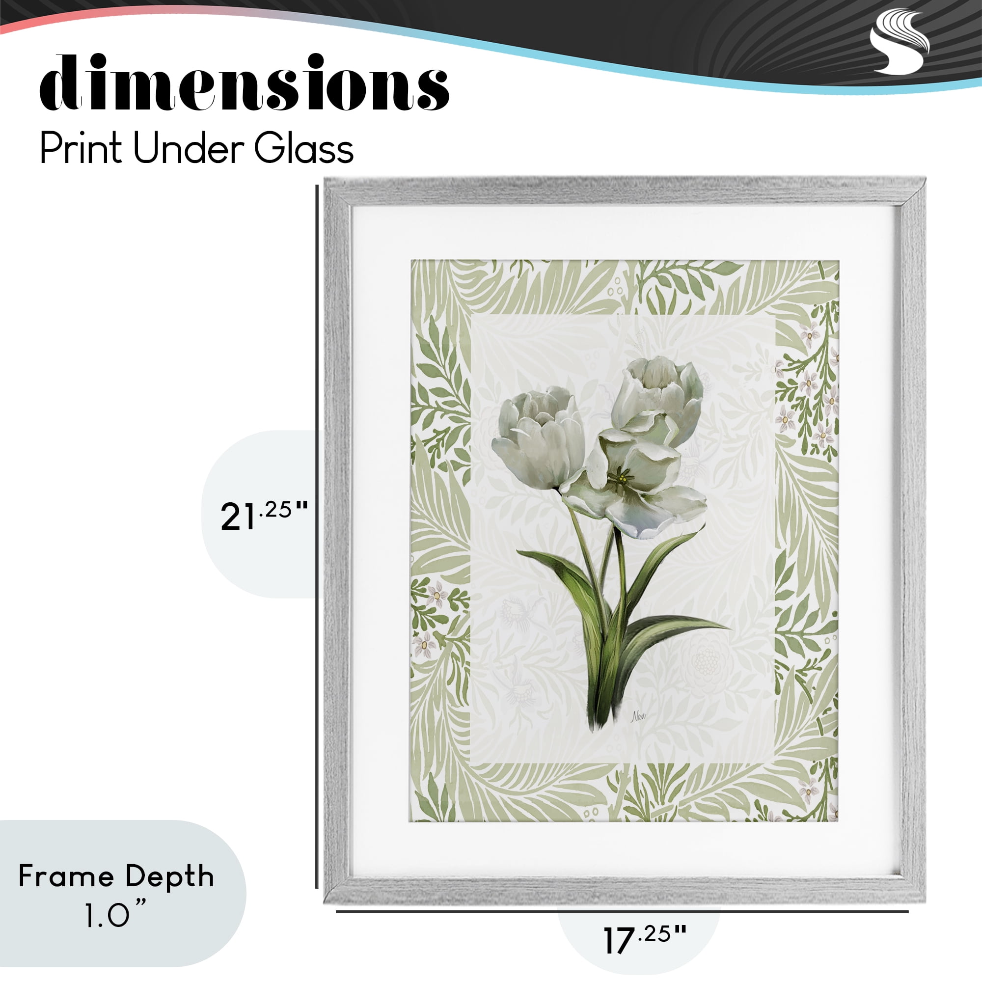 Stupell Industries Fresh Spring Tulip Bouquet Gray Framed Print Under Glass, design by Nan