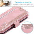 thumbnail image 6 of Dteck 9 Card Slots Wallet Case for Apple iPhone 12 mini 5.4-inch,Hybrid Magnetic PU Leather Zipper Kicstand Shockproof Rubber Full Protector Cover with Strap,Rosegold, 6 of 7
