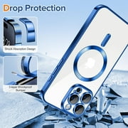 Entronix Magnetic Clear Case Compatible with iPhone 14 Pro Max, Flexible Fashion Cover, Blue