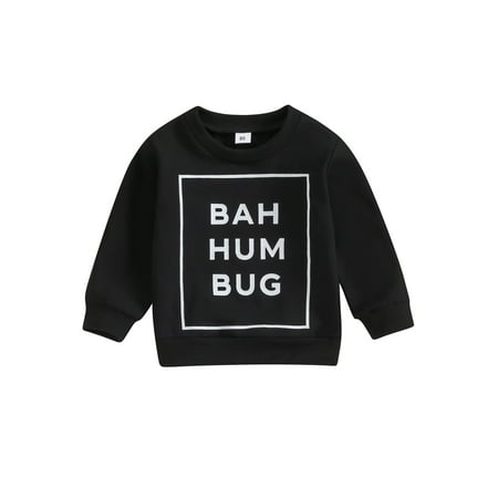 

GXFC Toddler Girls Boy Christmas Sweatshirt Clothes 6M 1T 2T 3T 4T Kids Long Sleeve Letters Print Holiday Party Pullovers Tops Christmas-themed Clothing for Children