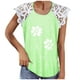 thumbnail image 1 of Blusa superior sexy de manga corta con retazos de encaje y cuello redondo de verano para mujer Fridja zx1269, 1 of 8