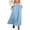 Light Blue, variant on Cotton Linen Maxi Skirts for Women- A Line Casual Flowy Summer Elastic Drawstring Waist Beach Skirts with Pockets Army Green Size 2XL