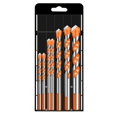 

Multipurpose Masonry Drill Bits Set - 7Pcs Sharp Tip Fast Chip Removal Triangular Shank for Ceramic Marble Concrete Glass Metal(5mm/6mm/8mm/10mm/12mm)