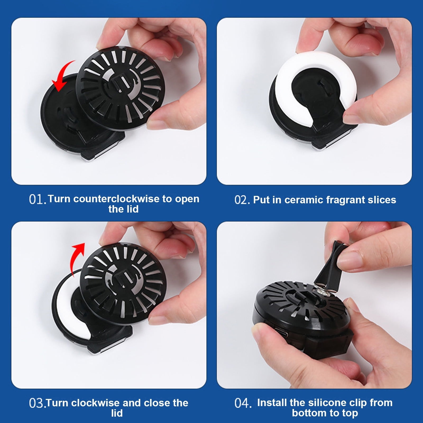 Car Aromatherapy Light Vent Clip Diffuser, LED Ambient Lamp Perfume Air Freshener Automotive Interior Decoration Accessory