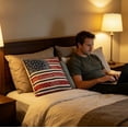 thumbnail image 5 of Yardvibe 4th of July Vintage American Flag Throw Pillow, 20x20 Inch Retro USA Striped Flag Throw Pillow for Independence Day, Patriotic Cushion Decorations for Sofa Couch, 5 of 7