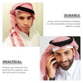 thumbnail image 3 of Shemagh Scarf Men Classic Turban Muslim Headband Headpiece Arabic Scarf with Rope, 3 of 8