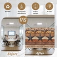 thumbnail image 6 of Texas Star Vintage Window Privacy Film, Berry Burnt Orange Brown Wooden Static Cling UV Sun Blocking Tint Film Heat Control Windows Films for Bedroom Bathroom, Window Stickers 35.4"x78.7", 6 of 8