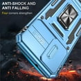 thumbnail image 2 of Case for Galaxy S22 Plus, Slide Lens Protective Case Shockproof Impact Resistant with Kickstand Cover Case for Samsung Galaxy S22 Plus 4G/5G 6.6 inch Blue, 2 of 12