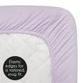 thumbnail image 3 of Sweet Jojo Designs Peony Floral Garden Solid Purple Fitted Crib Sheet, 3 of 6