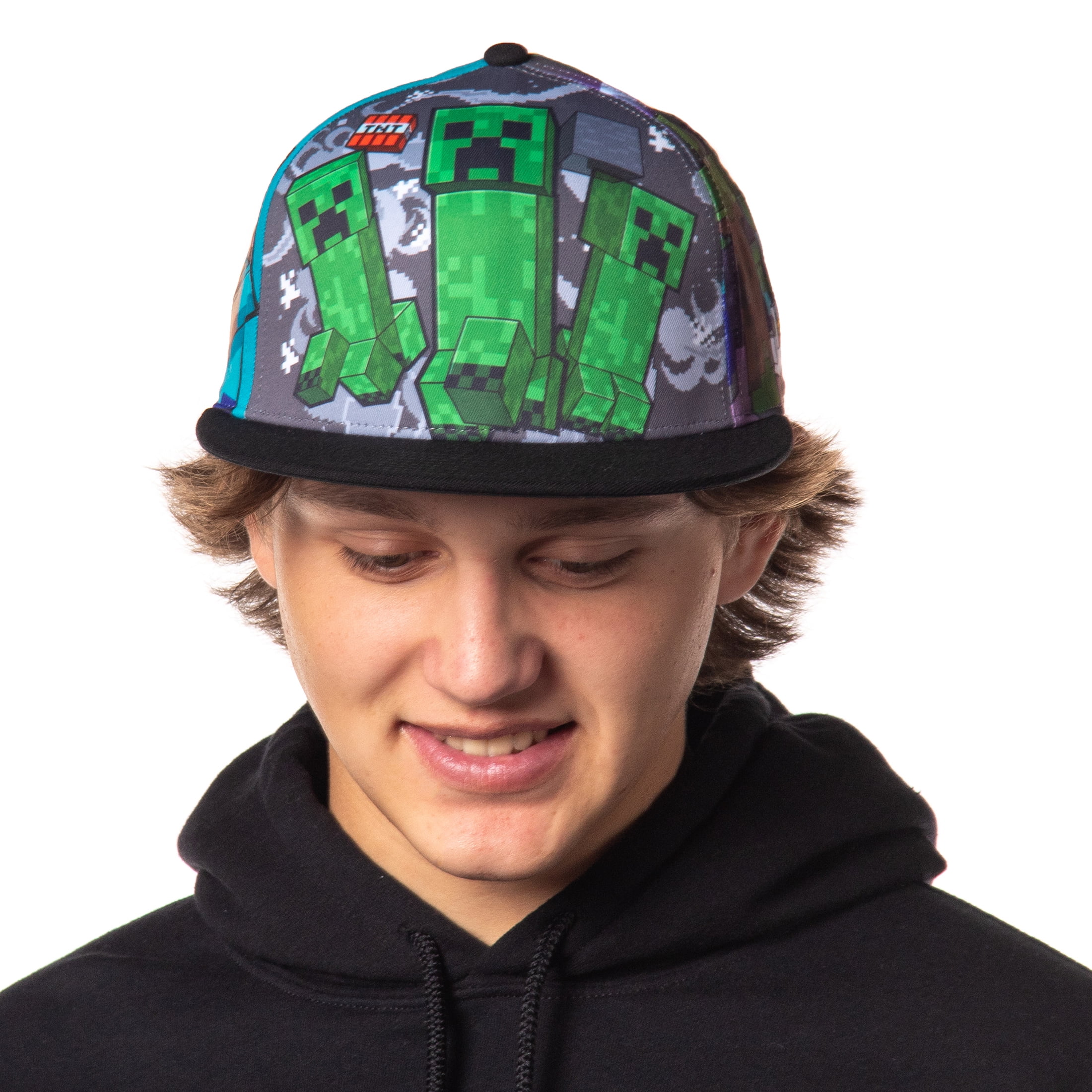 Minecraft Sublimated Allover Character Scenes Design Adult Adjustable Snapback Hat Baseball Cap OSFM