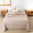 thumbnail image 6 of Tuvgenk Brown Quilts Twin Polyester Blanket Lightweight Cooling Travel Summer Machine Washable Cover Blanket for Beds, 6 of 6