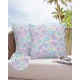 thumbnail image 6 of Pack of 2 Outdoor Pillow Covers, Blue Pink Watercolor Ethnic Style Abstract Art Waterproof Square Throw Pillowcase Cushion Decorative Pillow Covers for Couch Patio Tent, 16x16 in, 6 of 6