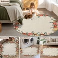 thumbnail image 5 of Round Area Rug 6 Ft, Fall Mushrooms Washable Non-Slip Circle Carpet for Living Room/Bedroom, Autumn Green Eucalyptus Leaves Plants Low-Profile Indoor Mats Collection Rugs for Residential, 5 of 8