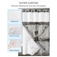 thumbnail image 4 of No Hook Shower Curtain with Snap-in Liner, Vintage Gate Waterproof Fabric Bathroom Curtains, Farmhouse Wooden Grain Shabby Chic Door Bath Curtains & Mesh Top Window Stall 48"x72", 4 of 9