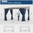 thumbnail image 3 of Kullavik Outdoor Lean to Gazebo 10x12FT, Hardtop Wall Mounted Gazebo with Sloping Sun Panel Roof, Awnings for Patio, 3 of 7