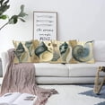 thumbnail image 3 of Set of 4 Nautical Conch Decorative Throw Pillow Covers 18"x18" Sea Coastal Theme with Vintage Stamp Postcard Background Printed Cushion Covers for Patio Couch Sofa, 3 of 5